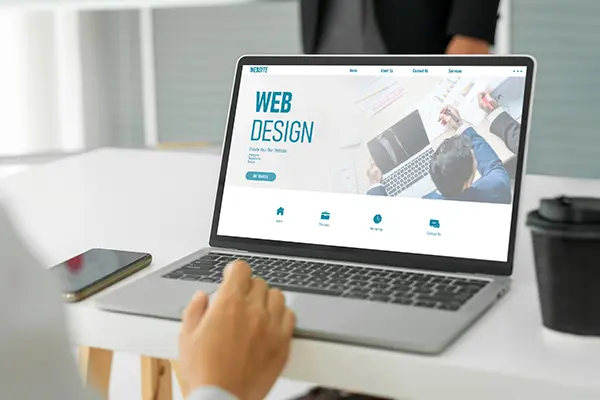 Website design on laptop